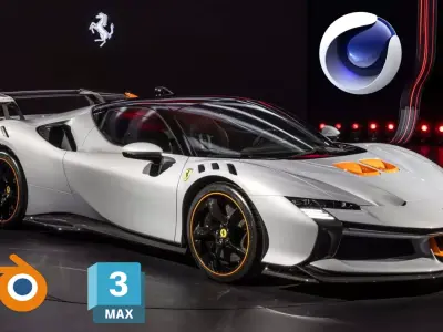 2023 Ferrari SF90 XX Stradale Low-poly 3D model