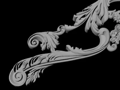 Central decor ornament for furniture 3D model 1012