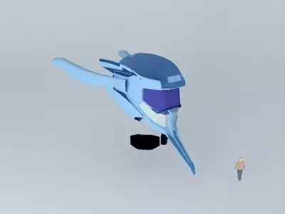 Blue robot head Free 3D model