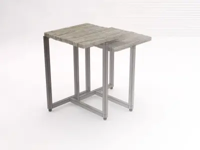 SIDE TABLE---Square and tripod in T 3D model