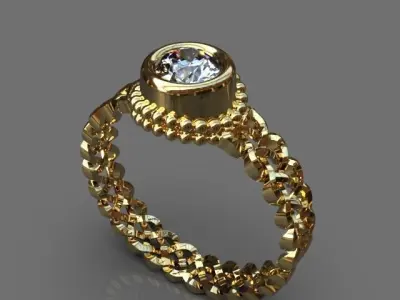 Engagement ring 3D print model