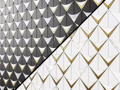 Regis Bianco Waterjet Mosaic Tile 3D model