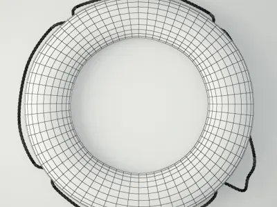 Vintage Life Preserver Mirror 3D model