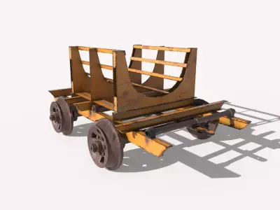 Empty Oil Tank Railcar 3D model