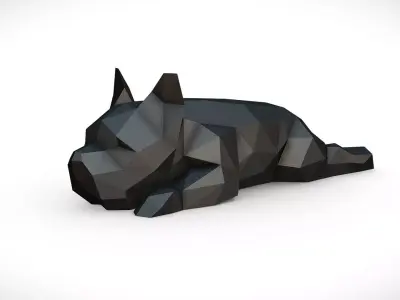 french bulldog  low poly 3D print model