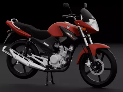 2014 - Yamaha YBR 125 Rigged Engine Animation 3D model