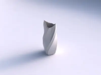 Vase double arc rectangle with twisted bands 2 3D print model