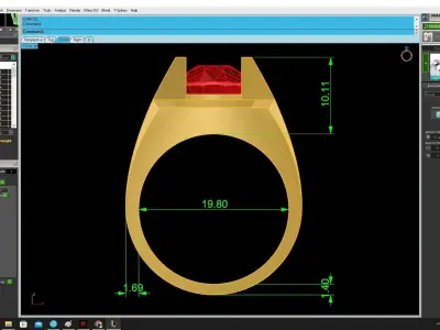 Luxury Oval Gemstone Men Ring 3D Model  3370 3D print model