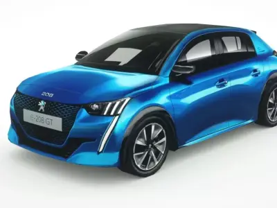 Peugeot e-208 2020 Low-poly 3D model