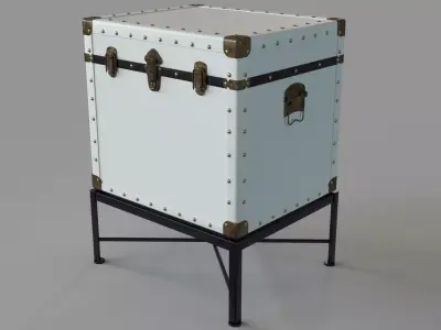 Trunk Accent Cabinet in White and Black 3D model