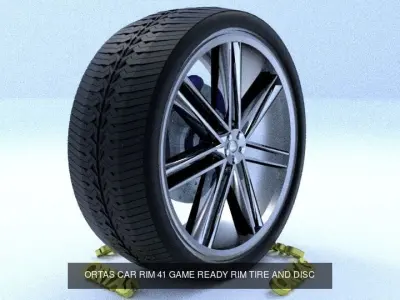 ORTAS CAR RIM 41-42 GAME READY RIM TIRE AND DISC 3D Model Pack