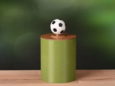 Gift box  tin with a lid that has a football knob-highpoly  Free 3D print model