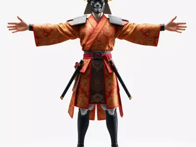 Imperial Samurai Armor model pack Low-poly 3D model