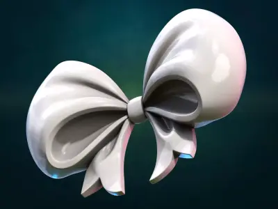 Bow ribbon billowing 3D print model