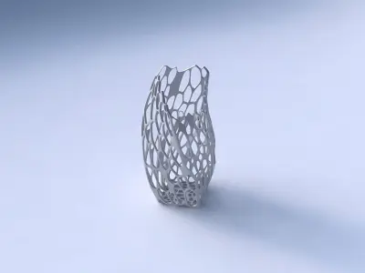 Vase twisted bent quadratic with cracked organic lattice  3D print model