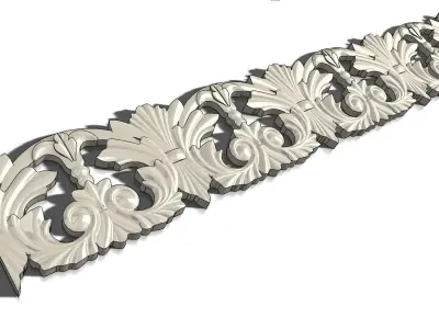 Bas-relief ornate scrolls 3D print model