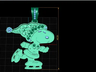SNOOPY CARTOON PENDANT 3D PRINTABLE MODEL  3D print model