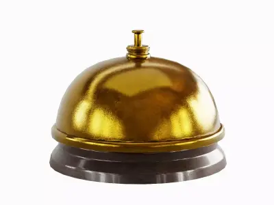 Classic Reception Bell Set Low-poly 3D model