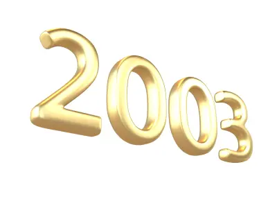 Year Number 2003 v1 002 Low-poly 3D model
