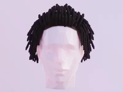 Short Dreads 4 Low-poly 3D model
