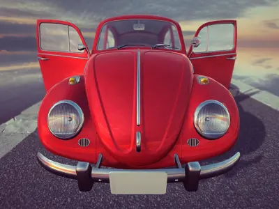 Classic car Low-poly 3D model