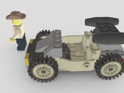 Johnny Thunder from Lego Racers 1999 game Free low-poly 3D model