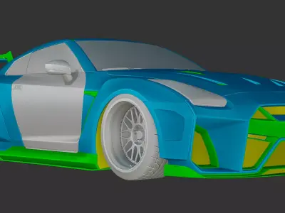 NISSAN GT-R R35 DARWIN WIDEBODYKIT Low-poly 3D model