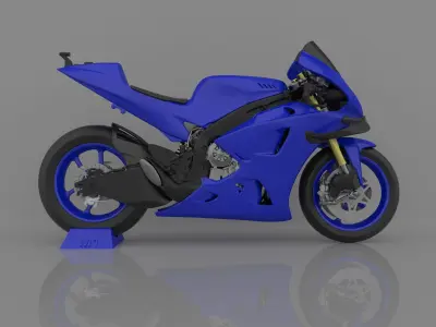 Yamaha YZF-M1 Racing MOTOGP 2020 3D Model  Low-poly 3D model