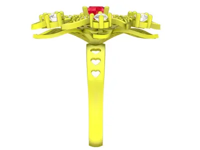 Luxury Floral Cluster Ring for Women  4468 3D print model