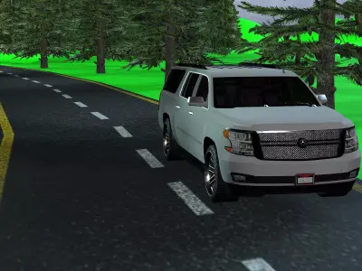 Modern Highway Driving Environment with PBR Textures 3D model