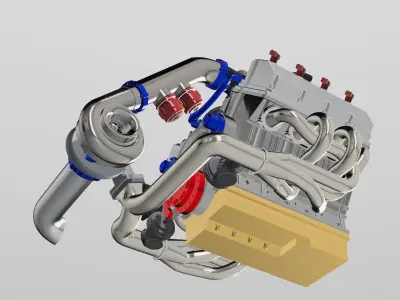 Single Turbo Gen 2 Hemi COMPLETE 3D print model