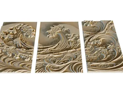 mural decor set wall panel 24 3D model