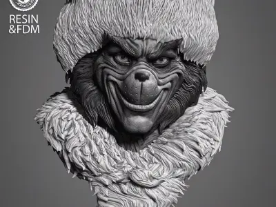 Wicked Movies Grinch Portrait Bust 3D print model