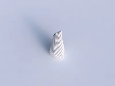 Vase puffy tipped triangle with extruded vertical lines 2 3D print model