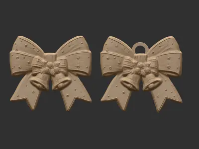 christmas ribbon bow decor  9  3D print model