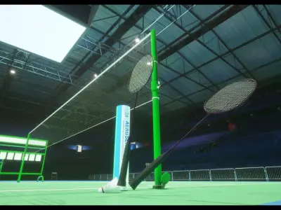 Badminton Arena Low-poly 3D model