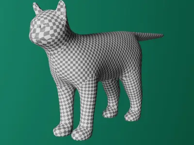 Low Poly Cat Base Mesh Low-poly 3D model