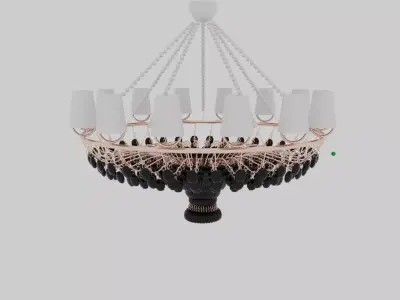 Luxury Gold Ceiling Chandelier High Poly 3d Model 3D model