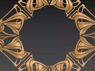 Art Nouveau circle frame 4 3D print model