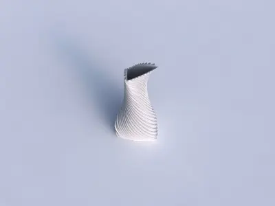 Vase twist puffy bent triangle with bent extruded lines 2 3D print model
