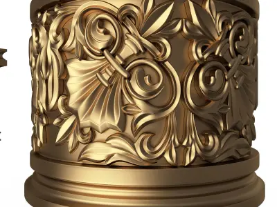 Carved Capital 01103 Low-poly 3D model