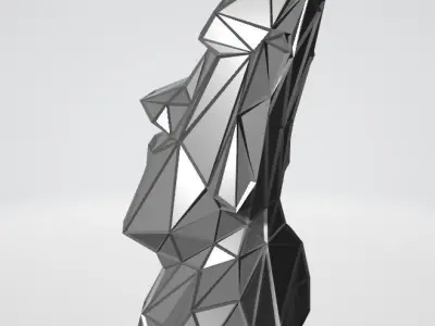 Moai bust WIREFRAME VORONOI WIREMESH MESH 3D print model