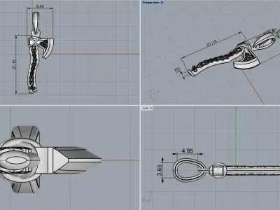 Axe pendant model 278 3D print model
