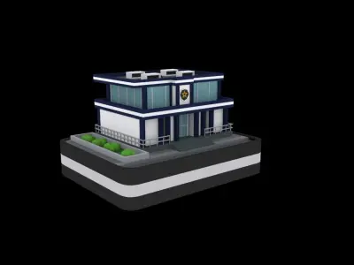 Police low poly pack Low-poly 3D model