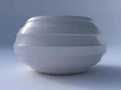 Bowl squeezed twisted with smooth horizontal ribbons 3D print model