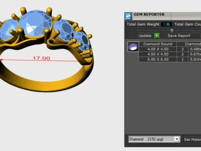 Ring with patterns 3D print model