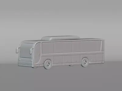Cartoon Bus  Low-poly 3D model