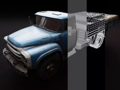ZIL 130 Lowpoly 3D Model  Low-poly 3D model
