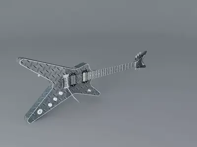Dimebag Darrell Dean ML Diamond Plate guitar Free 3D model