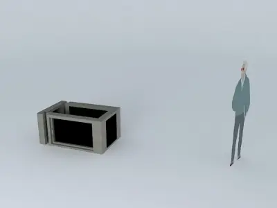 Elements metal box and pencil Free 3D model